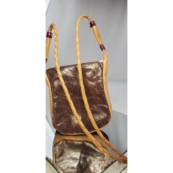 Vintage Handcrafted Leather Crossbody Purse Shoulder Bag - Picture 5 of 10